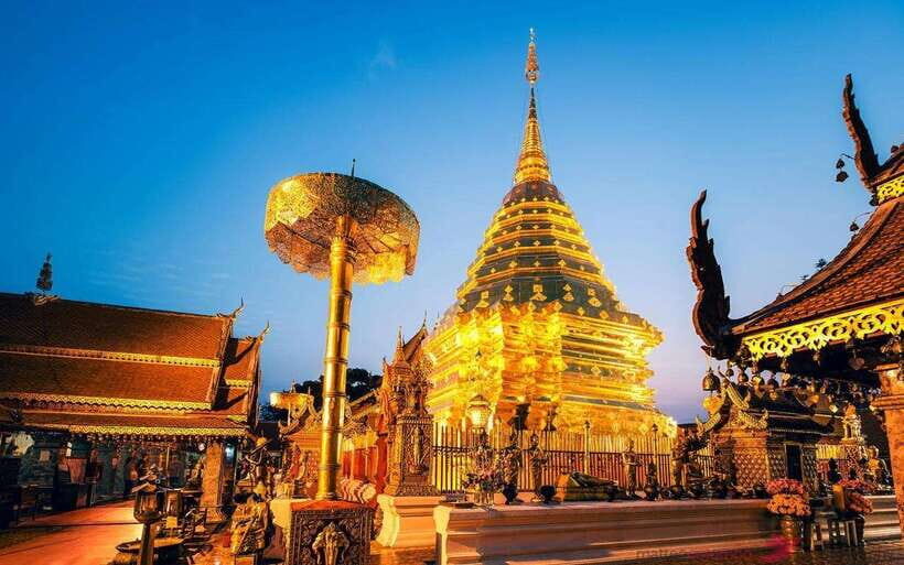 Chiang Mai: Doi Suthep and Wat Pha Lat Temple Evening Tour - The White Temple and Blue Temple details: when Chiang Mai goes modern