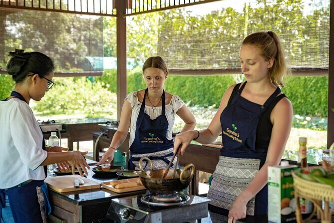 Sunset Thai Cooking with Grandma - Farm & Evening Feast - The farm tour: rice fields, herb beds, chickens, and mushrooms